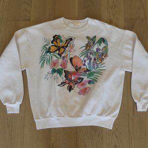 Tigre Lis By Karen Justice Butterflies Vintage 1990's Women's Sweatshirt